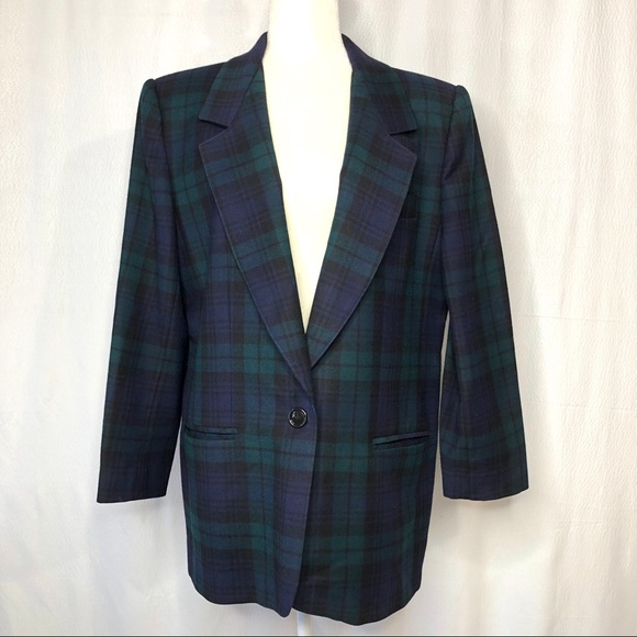 Giorgio Sant’Angelo Jackets & Blazers - Vintage Collectible Gold Plaid Merino Wool Blazer